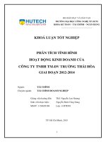 Phân tích tình hình hoạt động kinh doanh tại c ty TNHH thương mại   dịch vụ trường thái hòa giai đoạn 2012   2014 