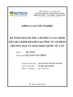 Kế toán doanh thu, CP  xác định kết quả kinh doanh tại cty CP TM  giao nhận quốc tế á âu 