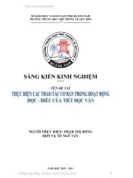 các thao tác cơ bản trong hoạt động đọc   hiểu văn bản của tiết học đọc văn (một  hoạt động trọng tâm của giờ học)  