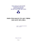 Tiểu luận phân tích HACCP của quy trình sản xuất sữa chua