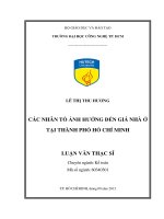 Các nhân tố ảnh hưởng đến giá nhà ở tại thành phố hồ chí minh