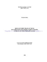 khảo sát hiện trạng sử dụng máy điện hàng hải trong nghề lưới kéo ở thị xã hà tiên tỉnh kiên giang