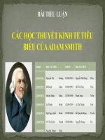 các học thuyết kinh tế tiêu biểu của adam smith
