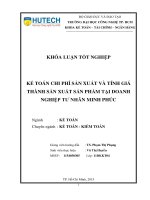 Kê toán chi phí SX  tính giá thành sản phẩm tại DNTN minh phúc 