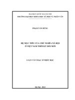 Hệ mục tiêu của chủ nghĩa xã hội ở việt nam thời kỳ đổi mới