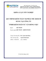 Hoàn thiện quy trình kiểm toán khoản mục nợ phải thu khách hàng tại CT TNHH kiểm toán tư vấn rồng việt 