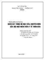Khảo sát trình độ học vấn, chuyên môn của đội ngũ nhân viên y tế thôn bản 