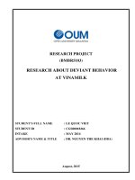 Research about deviant behavior at vinamilk 