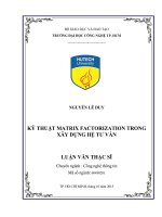 Kỹ thuật matrix factorization trong xây dựng hệ tư vấn 