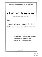 Tiếp tục xây dựng chính quyền cấp xã ở đồng bằng sông hồng nước ta hiện nay   các chuyên đề