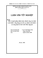 Một số giải pháp nhằm hoàn thành công tác định canh định cư ứng dụng tại chi cục định canh định c 
