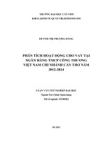 phân tích hoạt động cho vay tại ngân hàng tmcp công thương việt nam chi nhánh cần thơ năm 20122014