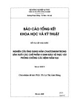 Nghiên cứu ứng dụng nấm chaetomium trong sản xuất các chế phẩm vi sinh bảo vệ thực vật phòng chống các bệnh nấm hại