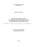 khảo sát hiện trạng sử dụng máy điện hàng hải trong nghề lưới kéo ở thành phố rạch giá tỉnh kiên giang
