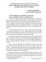 Một số phương pháp giáo dục kỹ năng sống cho học sinh lớp chủ nhiệm 