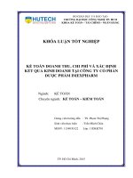 Kế toán doanh thu   chi phí  xác định kết quả kinh doanh tại công ty cổ phần dược phẩm imexpharm 