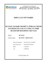 Kế toán tập hợp chi phí  tính giá thành sản phẩm xây lắp tại cty TNHH bluescope buildings VN 