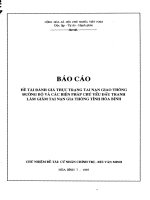 Đề tài đánh giá thực trạng tai nạn giao thông đường bộ và các biện pháp chủ yếu đấu tranh làm giảm tai nạn giao thông tỉnh hòa bình