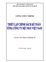 thiết lập chính sách kế toán tổng công ty dệt may việt nam