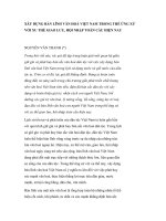 Đề tài  xây DỰNG bản LĨNH văn HOÁ VIỆT NAM TRONG THẾ ỨNG xử với XU THẾ GIAO lưu, hội NHẬP TOÀN cầu HIỆN NAY 