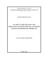Vai trò của đội ngũ giảng viên trong đào tạo nguồn nhân lực các trường cao đẳng thành phố việt trì hiện nay