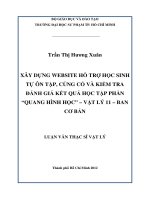XÂY DỰNG WEBSITE hỗ TRỢ học SINH tự ôn tập, CỦNG cố và KIỂM TRA ĐÁNH GIÁ kết QUẢ học tập PHẦN “QUANG HÌNH học” – vật lý 11 – BAN cơ bản 