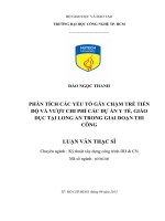Phân tích các yếu tố gây chậm trễ tiến độ và vượt chi phí các dự án y tế, giáo dục tại long an giai đoạn thi công 
