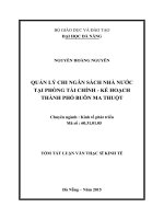 Quản lý chi ngân sách nhà nước tại phòng tài chính   kế hoạch thành phố buôn ma thuột 