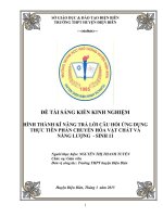 HÌNH THÀNH kỹ NĂNG TRẢ lời câu hỏi ỨNG DỤNG THỰC TIỄN PHẦN CHUYỂN hóa vật CHẤT và NĂNG LƯỢNG  SINH học 11 