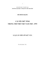 CÁI tôi TRỮ TÌNH TRONG THƠ TRẺ VIỆT NAM 1965   1975
