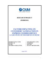 Factors impacting on customers satisfaction in express courier service a case study of ems service in HCMC 