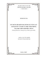 Đánh giá năng lực giải quyết vấn đề của học sinh trong dạy học Sinh học