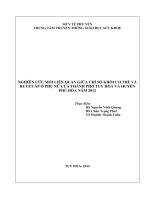 Nghiên cứu mối liên quan giữa chỉ số khối cơ thể và huyết áp ở phụ nữ của thành phố tuy hòa và huyện phú hòa năm 2012 