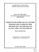 Nghiên cứu ảnh hưởng của các chế phẩm phân bón chứa vi lượng đất hiếm đến năng suất, đặc điểm sinh hoá và chất lượng của sản phẩm chè
