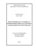 phân tích hiệu quả tài chính của mô hình trồng khoai lang tím nhật tại huyện bình tân tỉnh vĩnh long