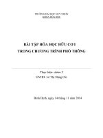 BÀI tập hóa học hữu cơ i TRONG CHƯƠNG TRÌNH PHỔ THÔNG 