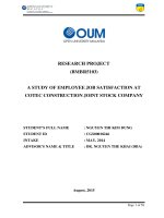 A study of employee job satisfaction at cotec construction joint stock company 