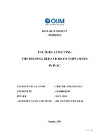 Factors affecting the helping behaviors of employees in ivac 
