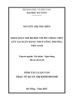 Kiểm soát nội bộ với huy động tiền gửi tại ngân hàng TMCP công thương việt nam 