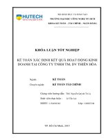 Kế toán giá thành và xác định kết quả hoạt động kinh doanh tại công ty TNHH TM DV thiên hòa 