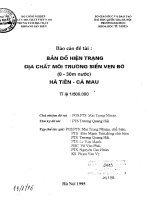 Bản đồ hiện trạng địa chất môi trường biển ven bờ (0 30m nước) hà tiên – cà mau