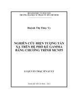 NGHIÊN cứu HIỆN TƯỢNG tán xạ TRÊN hệ PHỔ kế GAMMA BẰNG CHƯƠNG TRÌNH MCNP5 