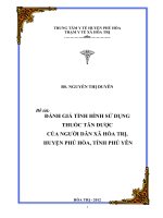 Đánh giá tình hình sử dụng thuốc tân dược của người dân xã hòa trị huyện phú hòa tỉnh phú yên