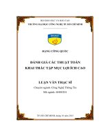 Đánh giá các thuật toán khai thác tập mục lợi ích cao 