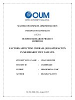 Factors affecting overall job satisfaction in meinhardt viet nam LTD 