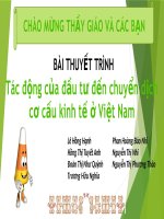 Tác động của đầu tư đến chuyển dịch cơ cấu kinh tế ở việt nam năm 2010 2014