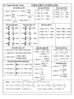 công thức lượng giác đầy đủ 
