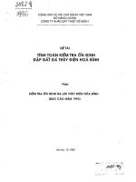 Tính toán kiểm tra ổn định đập đất đá thủy điện hòa bình