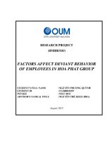 Factors affect deviant behavior of employees in hoa phat group 