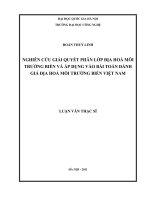 Nghiên cứu giải quyết phân lớp địa hóa môi trường biển và áo dụng vào bài toán đánh giá địa hóa môi trường biển việt nam 